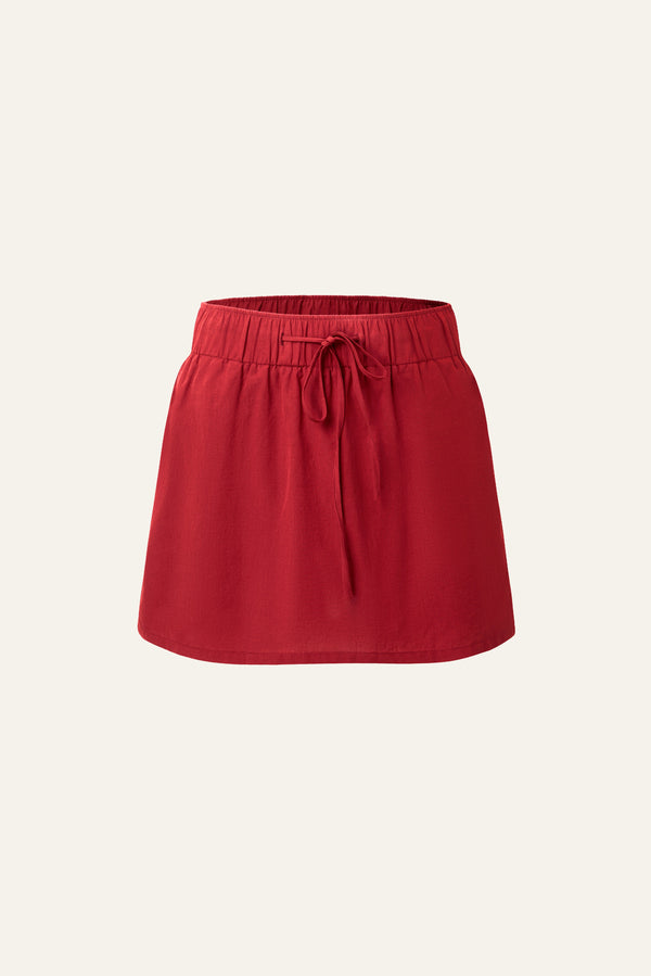 Cotton Classics Drawstring Skorts in Red