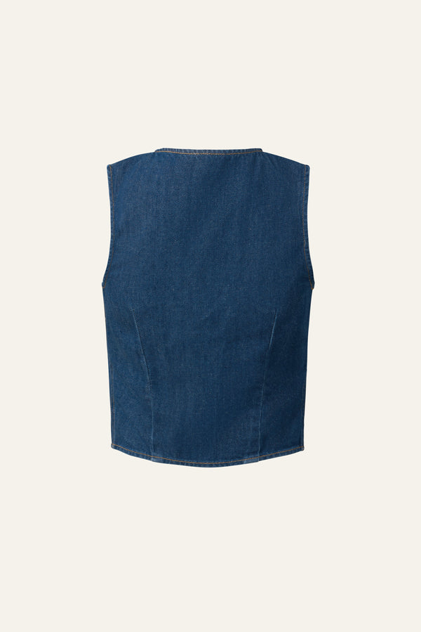 Gentle Denim Overlay Vest