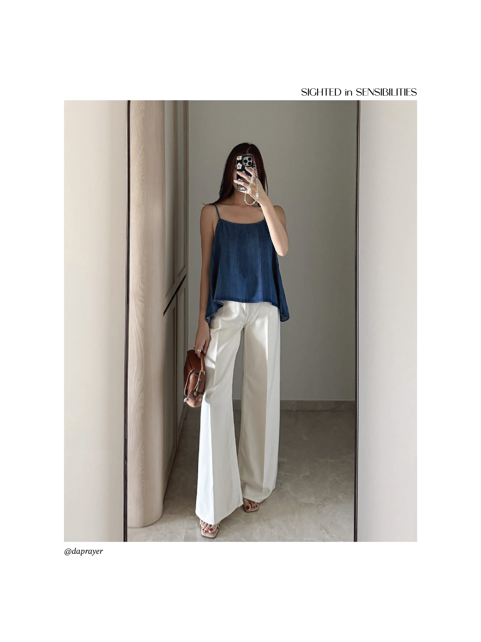 (Preorder for XS,S,M) Gentle Denim Camisole Top in Dark Blue