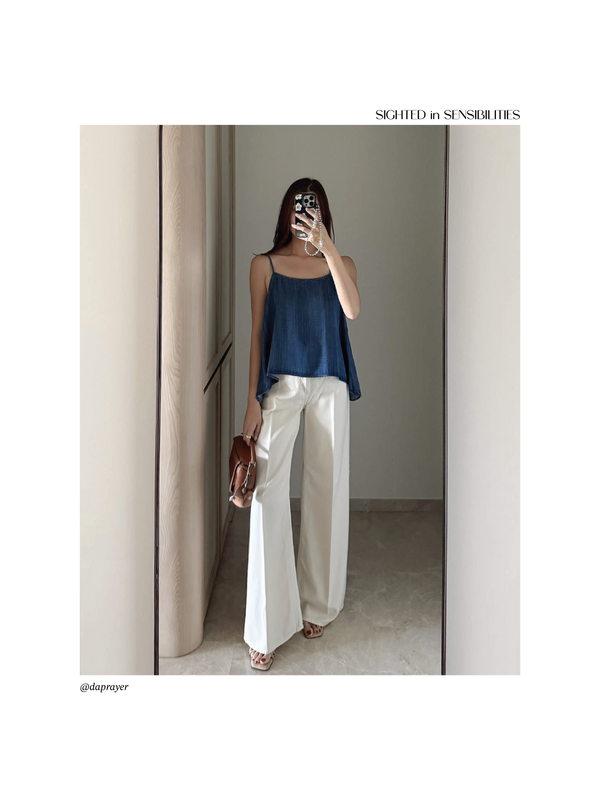 (Preorder for XS,S,M) Gentle Denim Camisole Top in Dark Blue