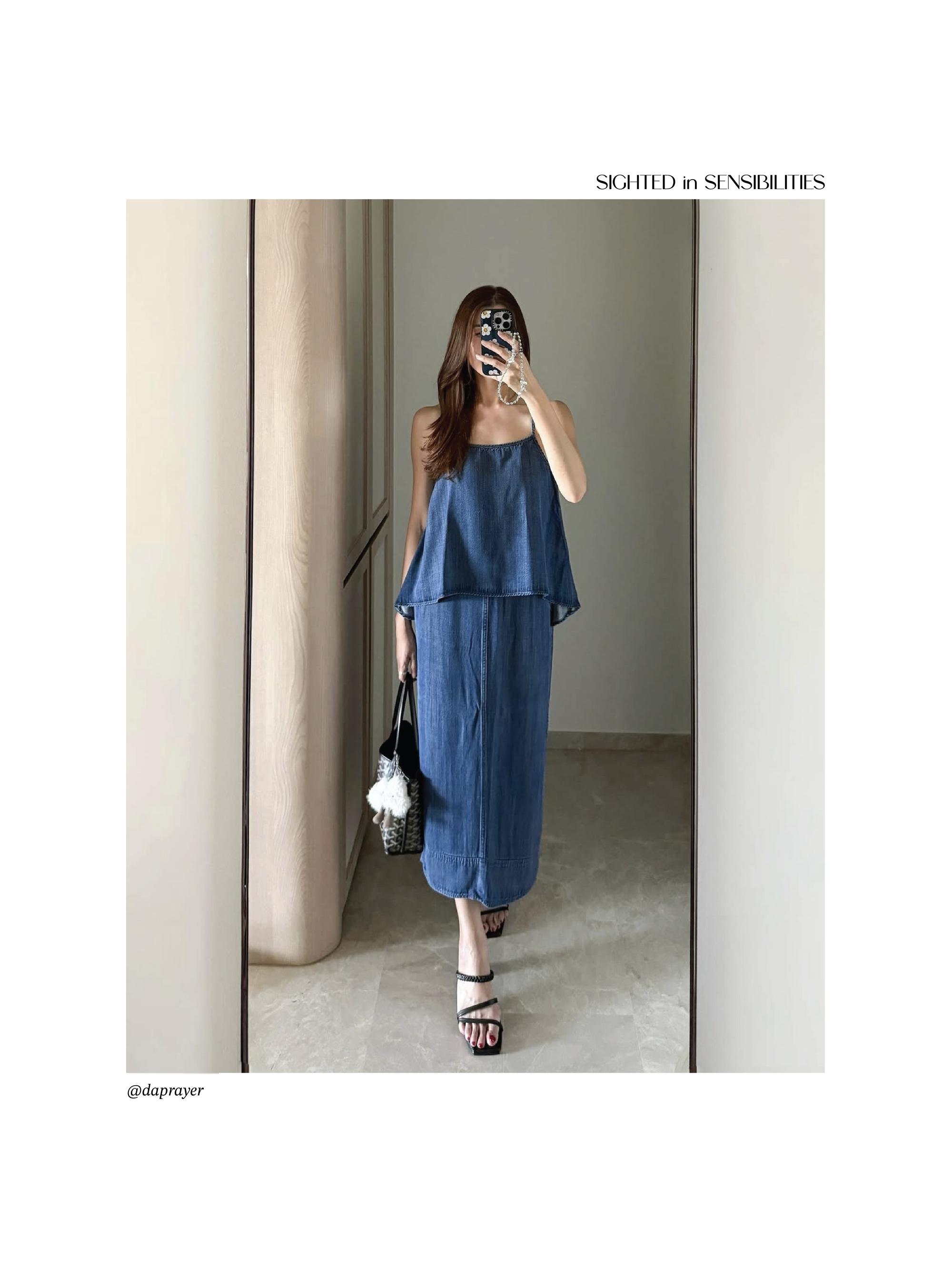 (Preorder for XS,S,M) Gentle Denim Camisole Top in Dark Blue