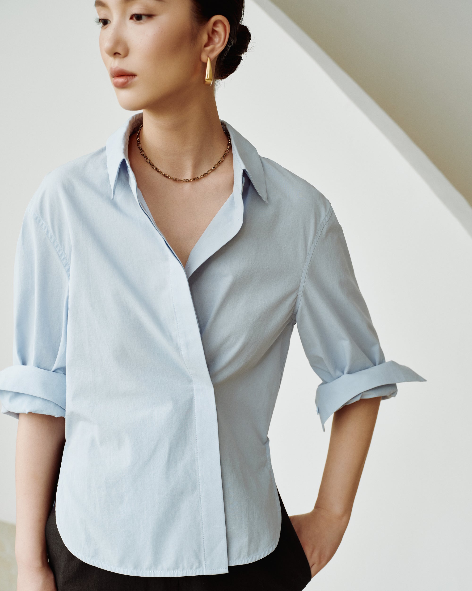 Cotton Classics Multiway Buttondown Shirt in Sky Blue (Preview)
