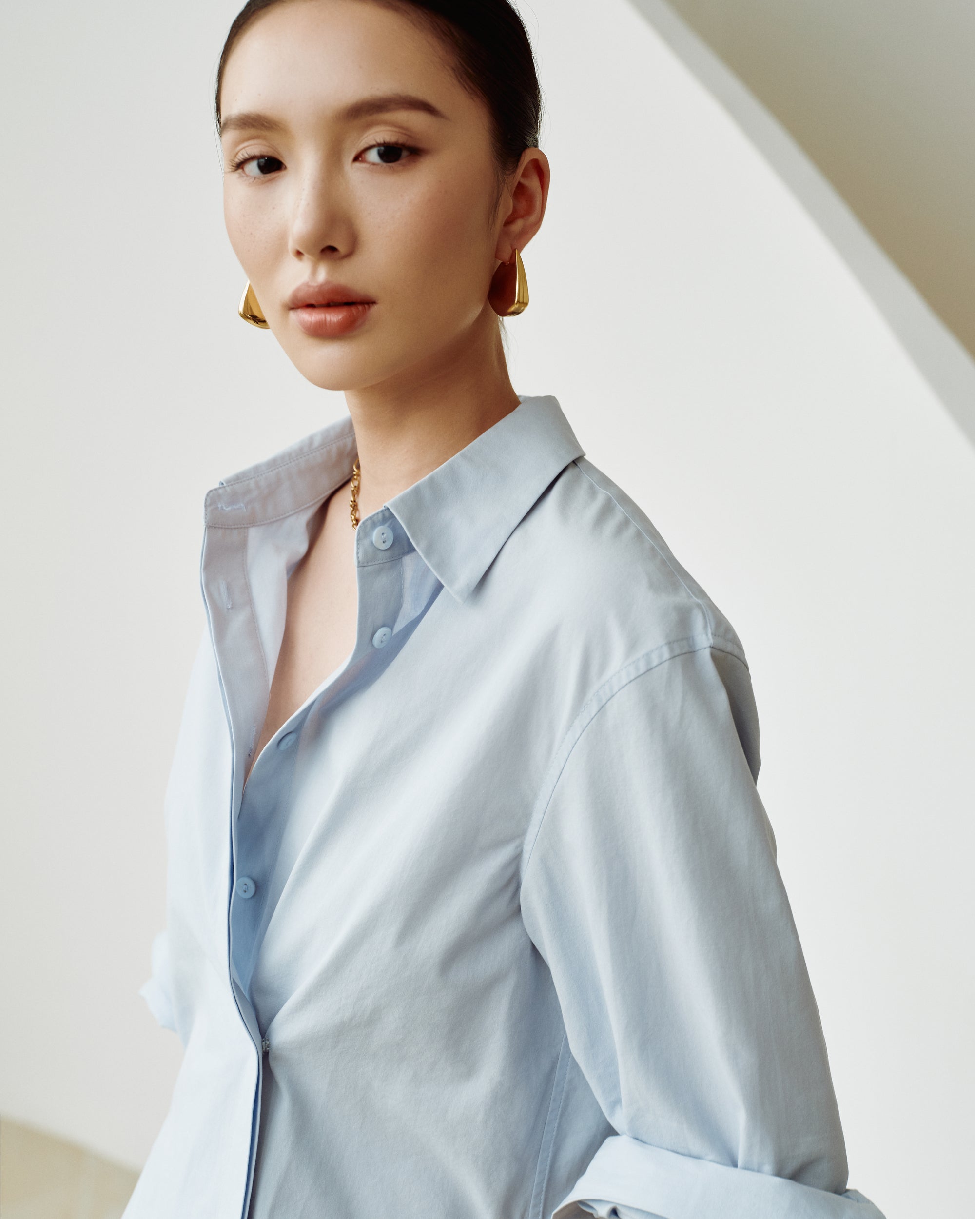 Cotton Classics Multiway Buttondown Shirt in Sky Blue (Preview)