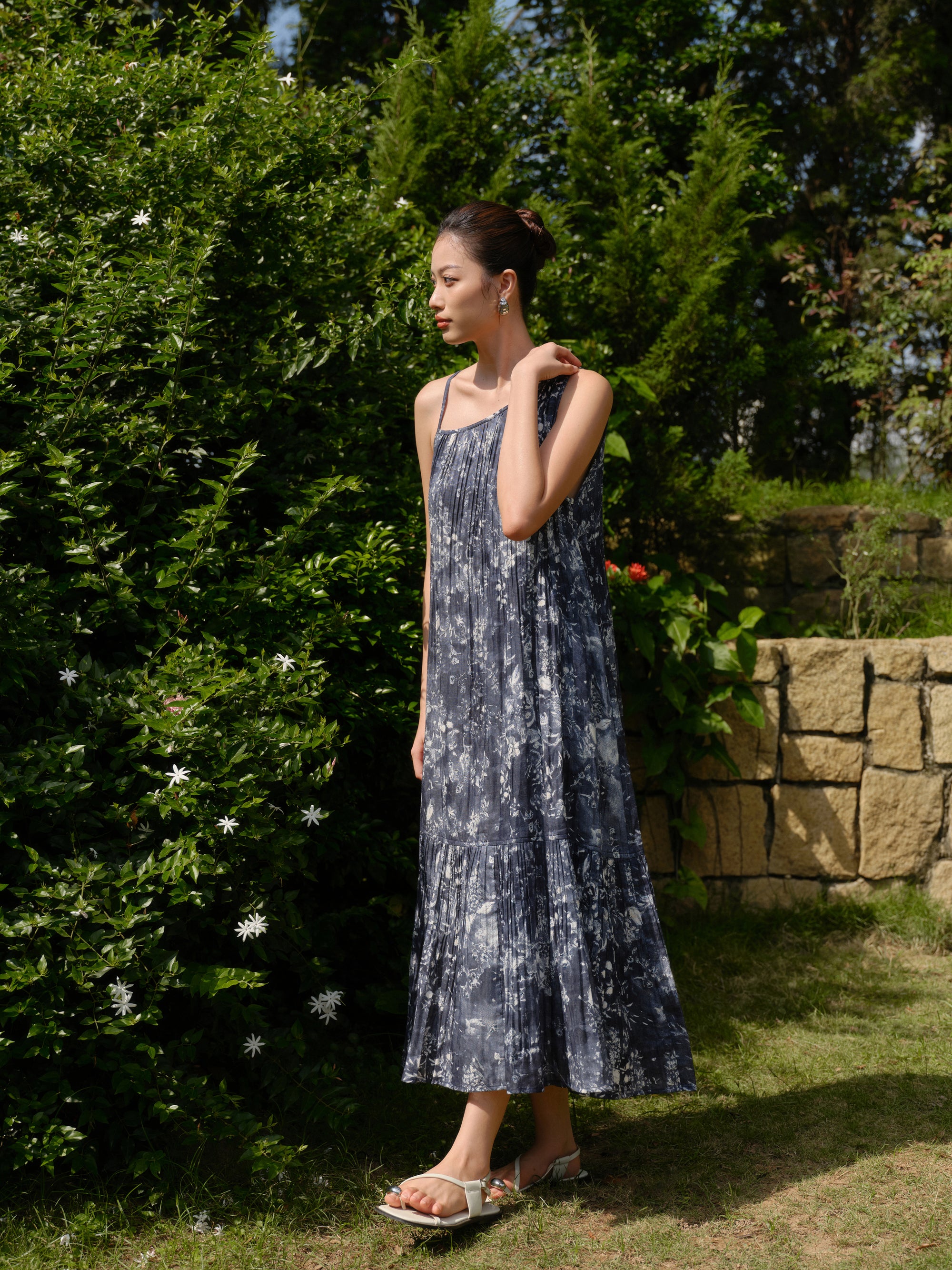 Asymmetric Neckline Artwear Dress in Midnight Asymmetric Neckline Artwear Dress in Midnight