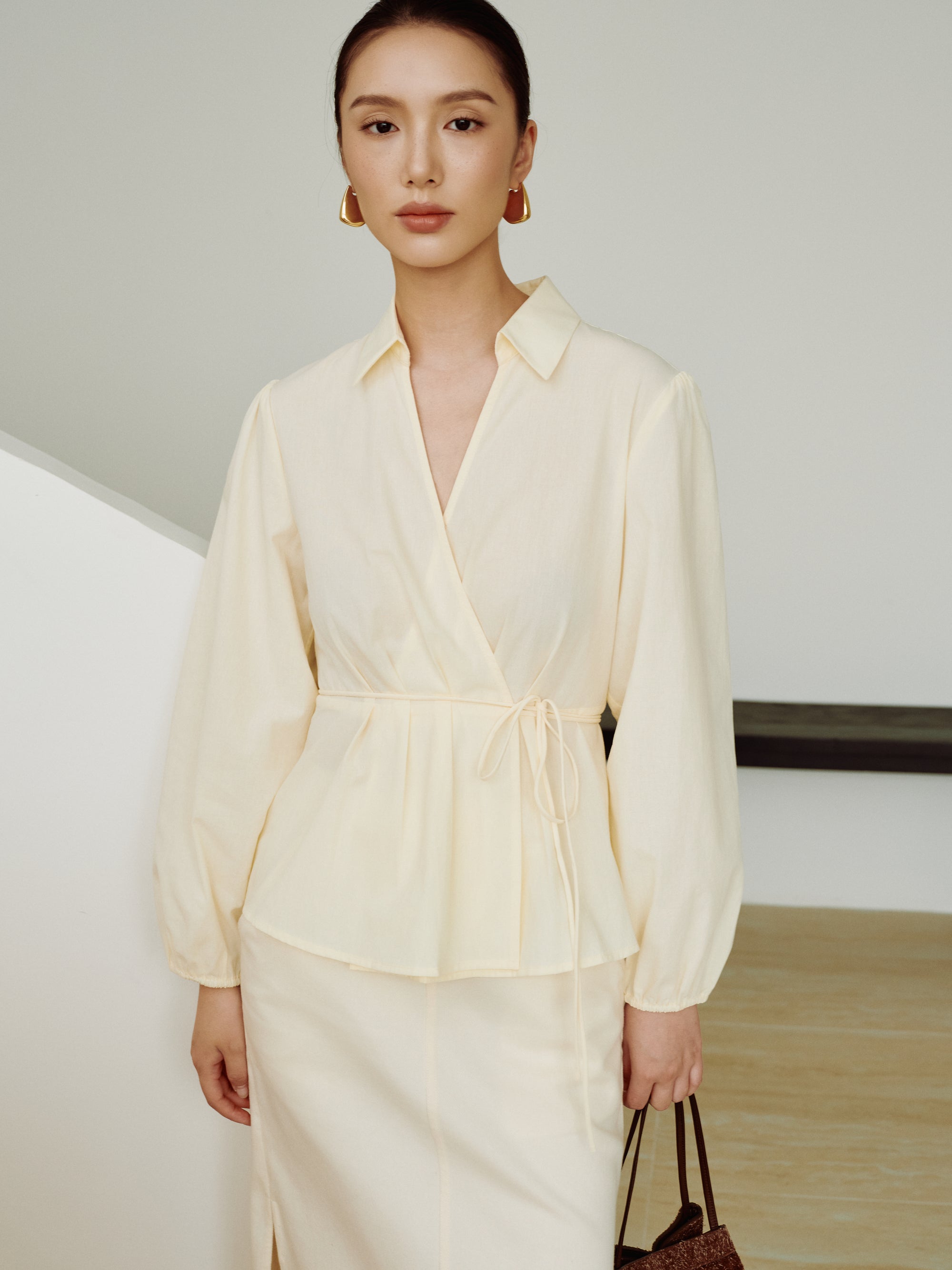 Gentle Denim Column Skirt in Cream (Preview)