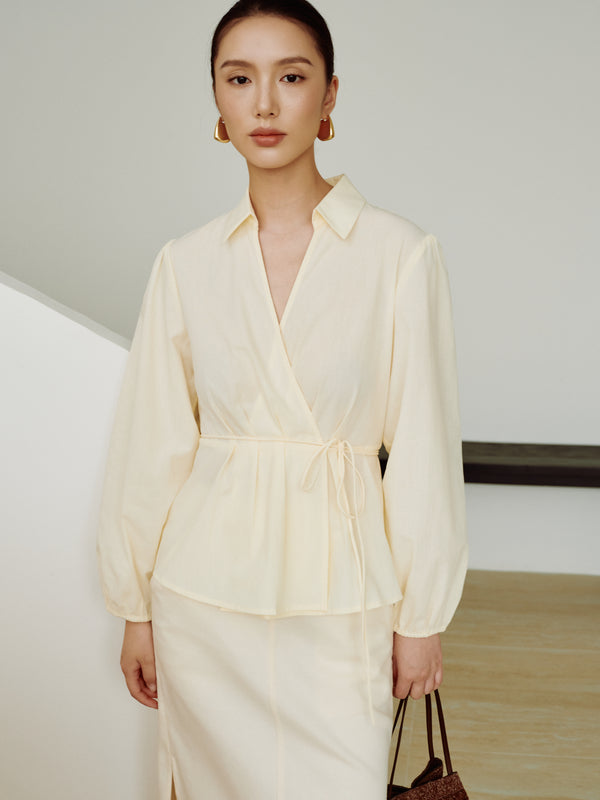 Gentle Denim Column Skirt in Cream (Preview)