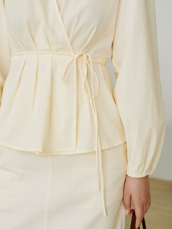 Gentle Denim Column Skirt in Cream (Preview)