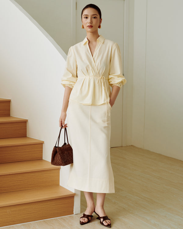 Cotton Classics Tie-Wrap Shirt in Buttermilk (Preview)