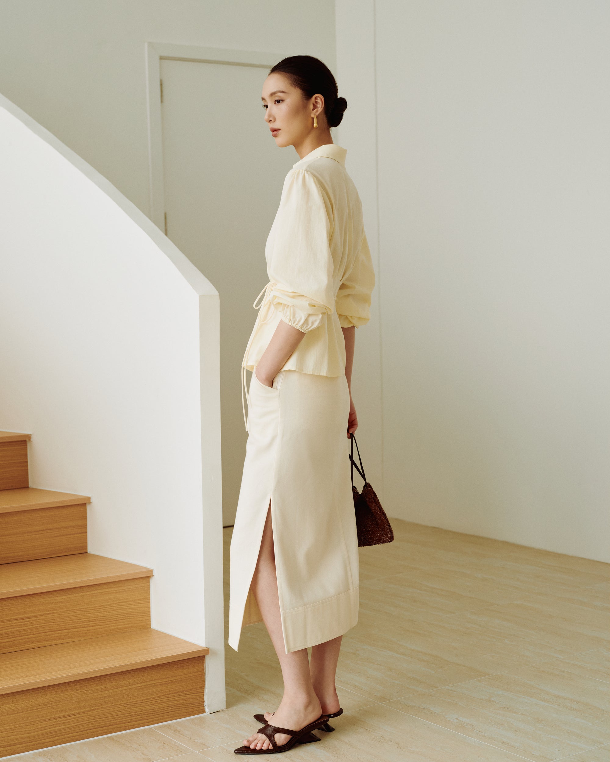 Cotton Classics Tie-Wrap Shirt in Buttermilk (Preview)