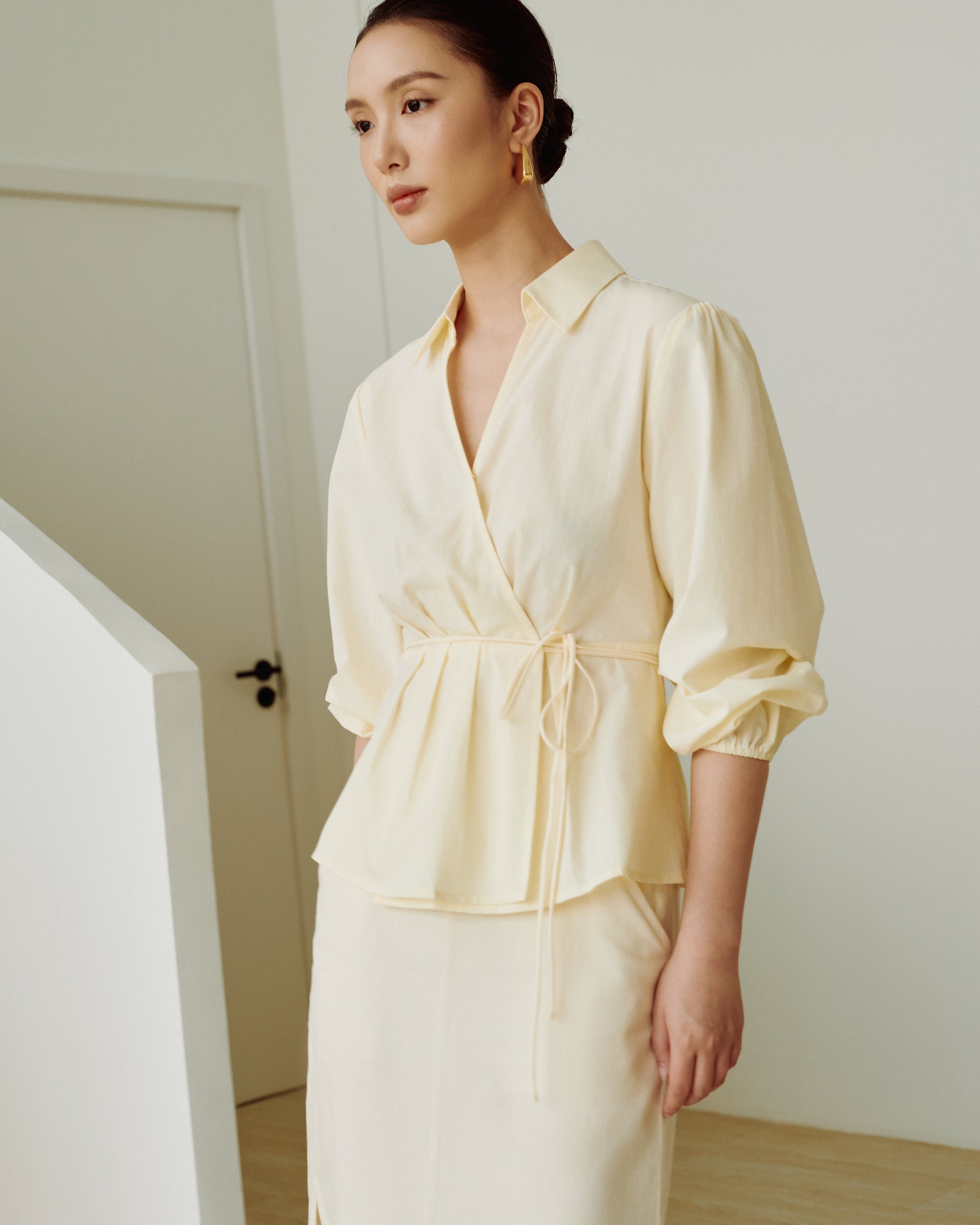 Cotton Classics Tie-Wrap Shirt in Buttermilk (Preview)