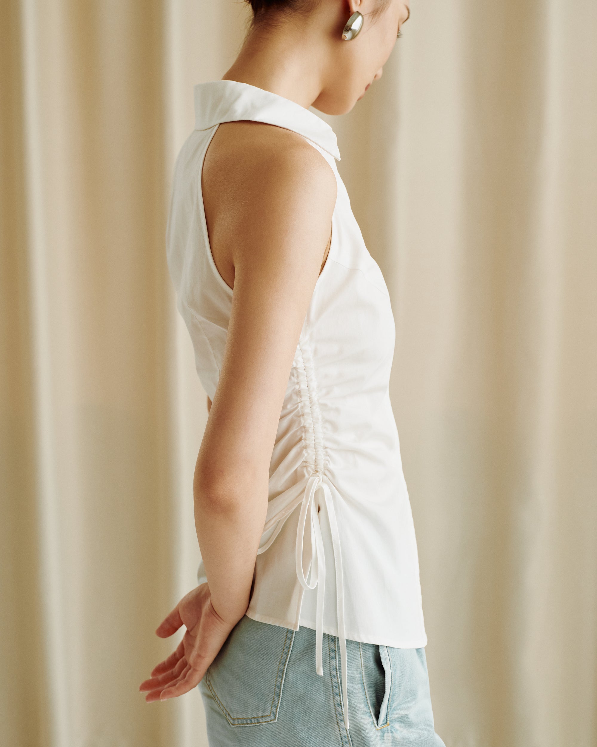 Gentle Denim A-line Shorts in Light Blue (Preview)