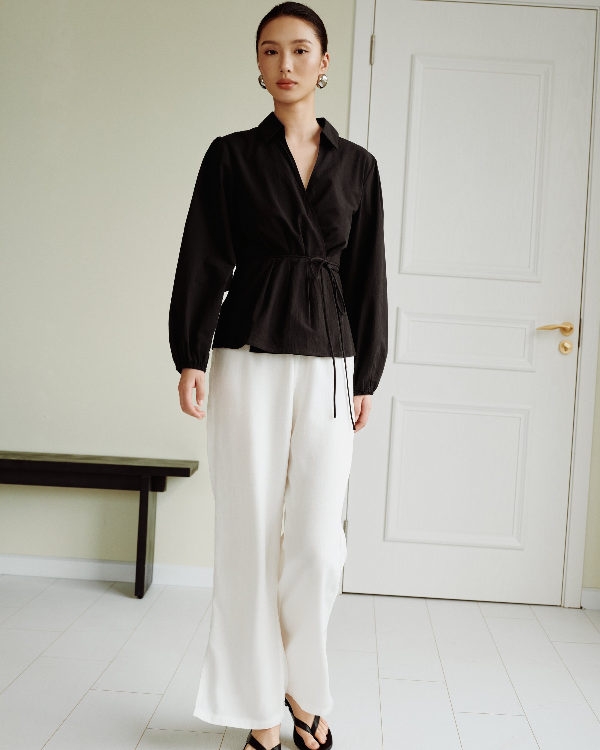 Cotton Classics Tie-Wrap Shirt in Black (Preview)