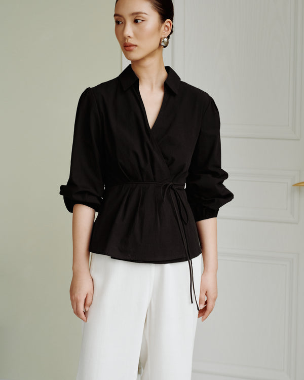 Cotton Classics Tie-Wrap Shirt in Black (Preview)