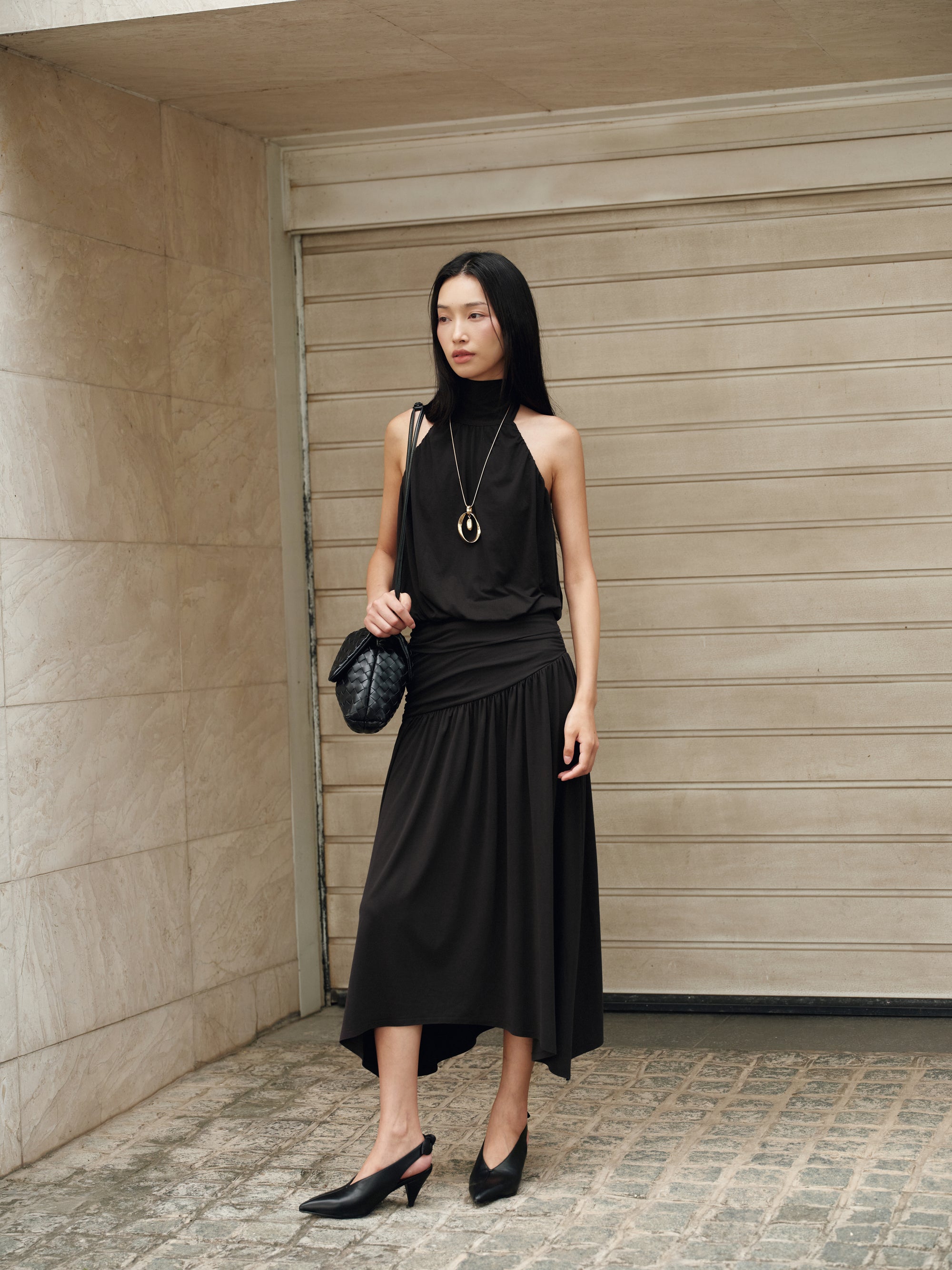 UPF50+ Stretchcosy™ Jersey Halterneck Top in Black