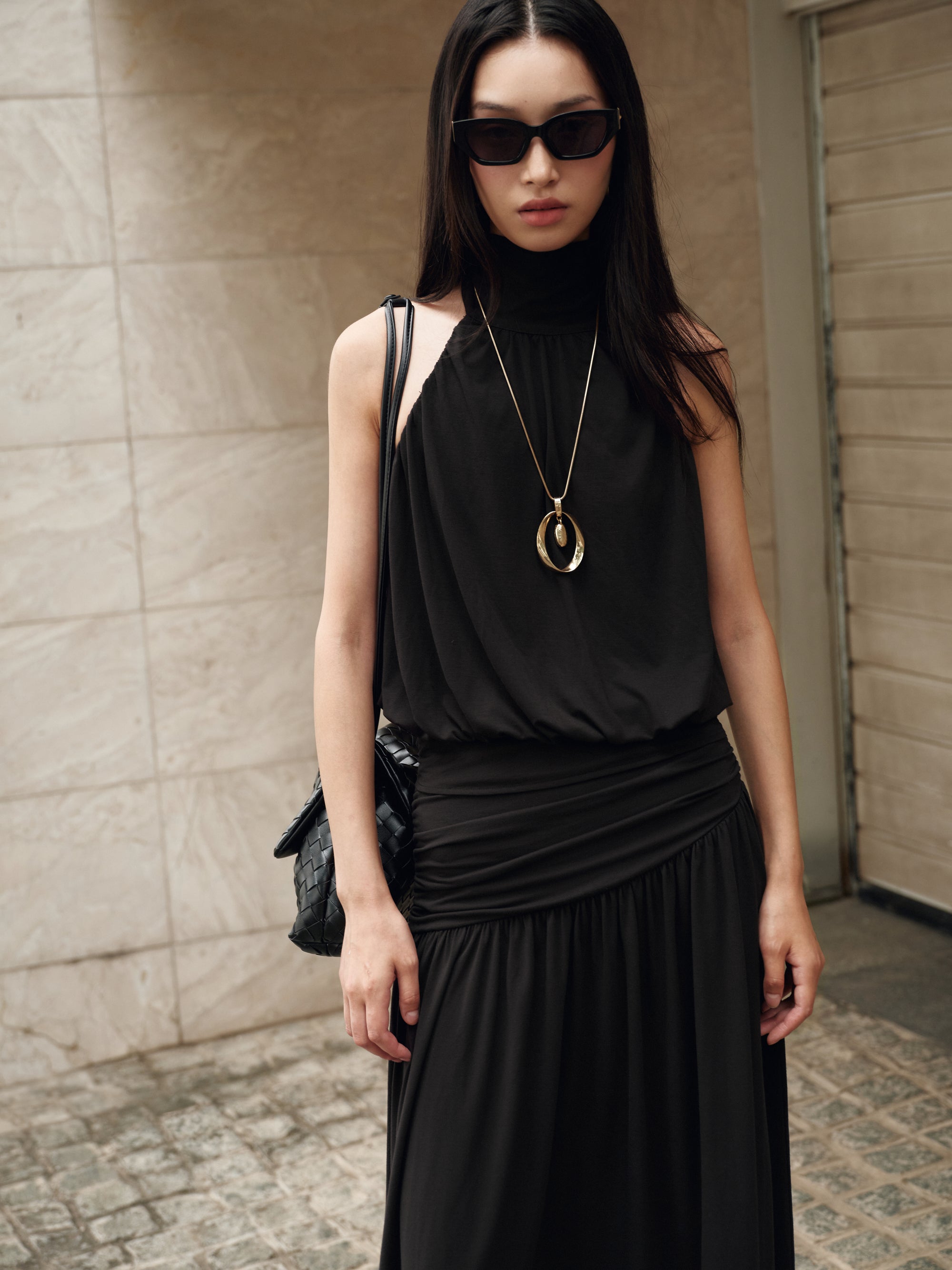 UPF50+ Stretchcosy™ Jersey Halterneck Top in Black