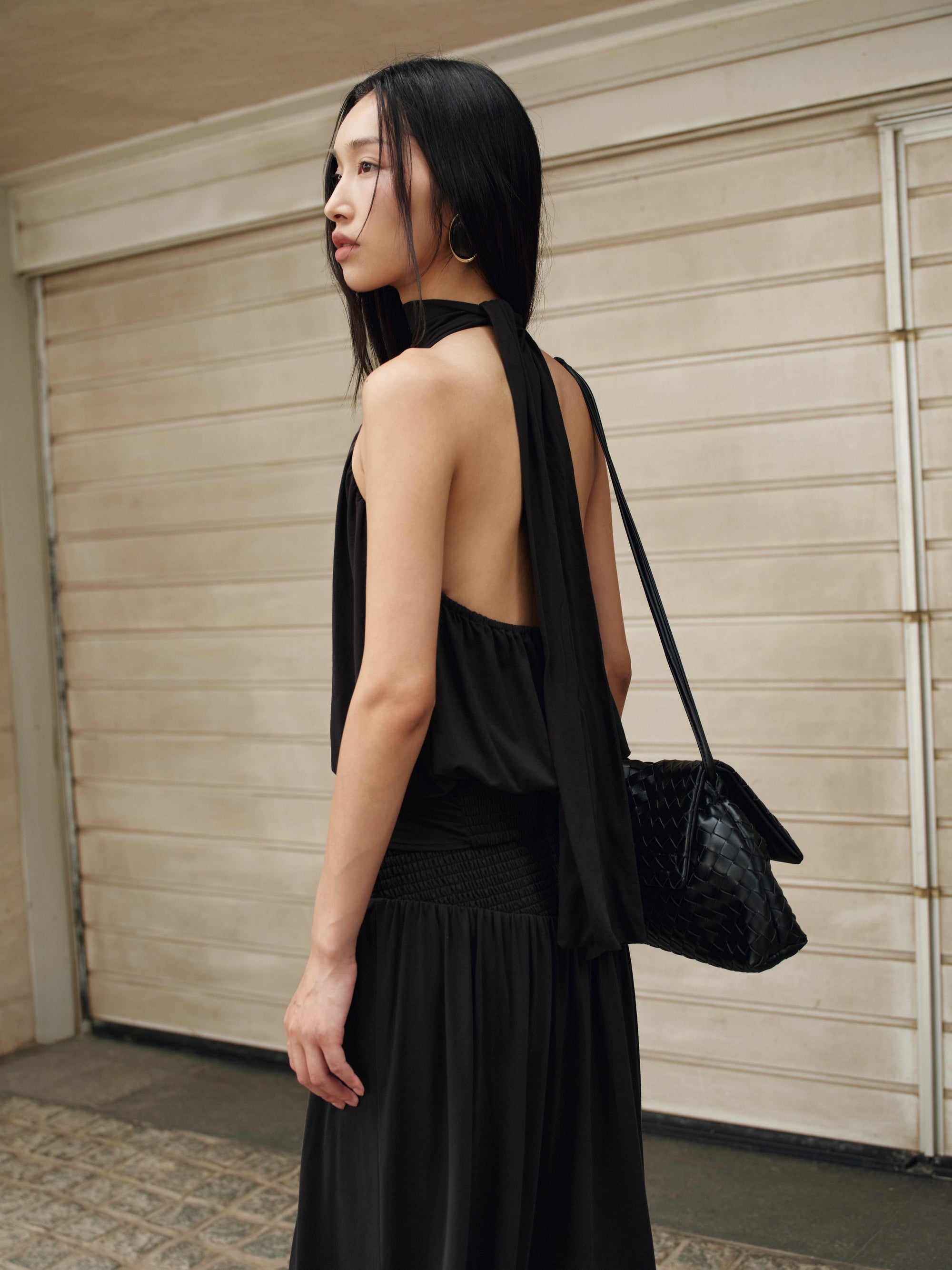 UPF50+ Stretchcosy™ Jersey Halterneck Top in Black