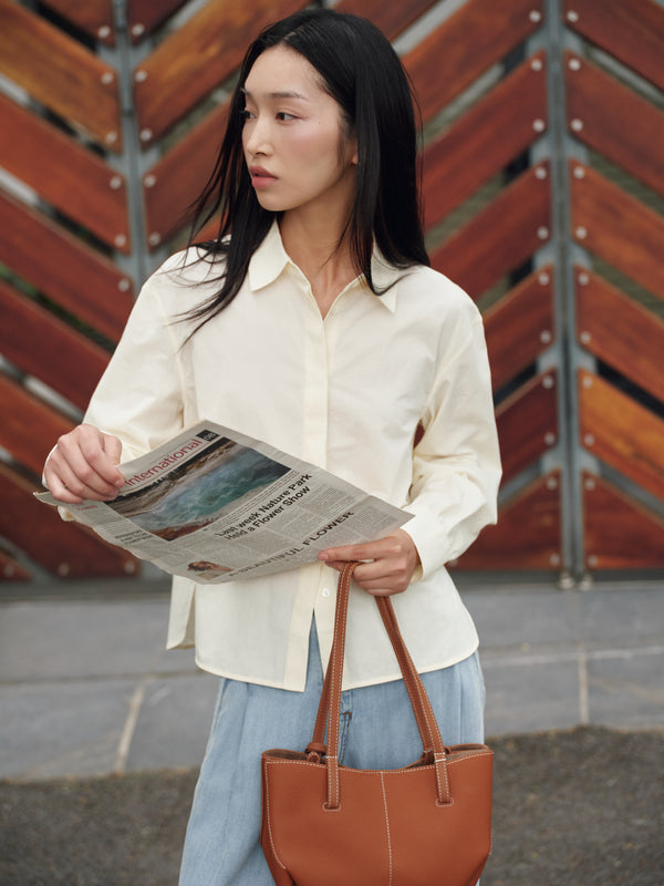 Cotton Classics Multiway Buttondown Shirt in Buttermilk