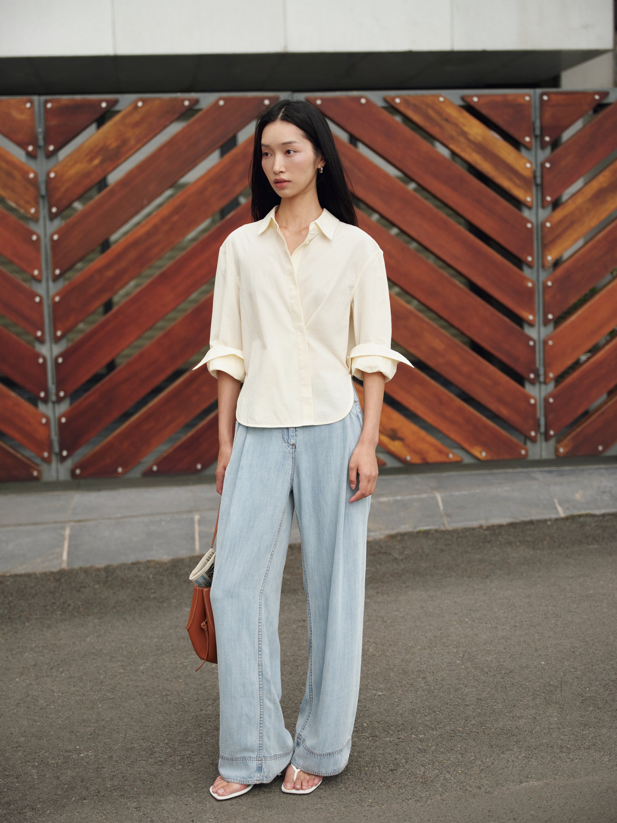 Cotton Classics Multiway Buttondown Shirt in Buttermilk