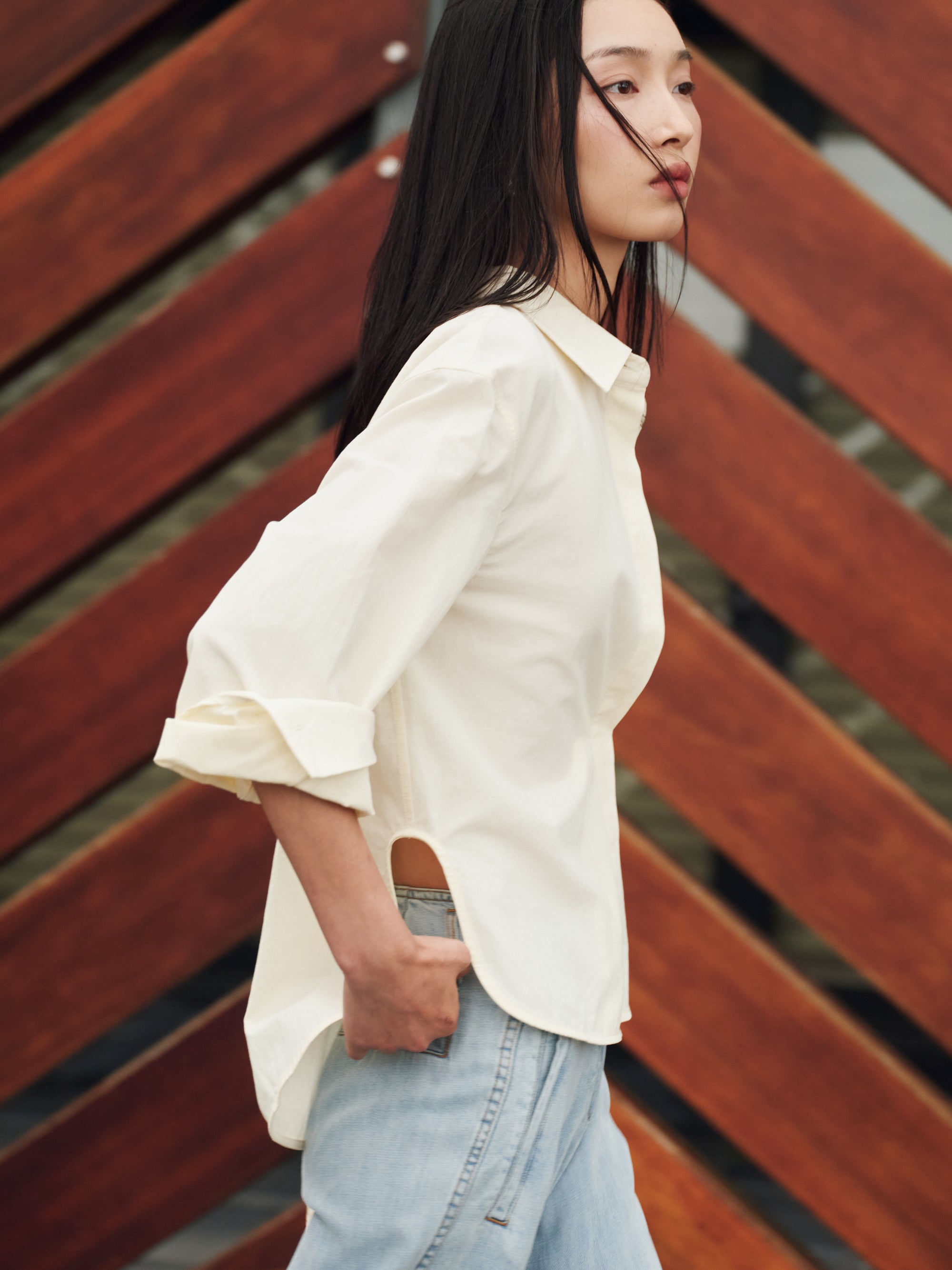 Cotton Classics Multiway Buttondown Shirt in Buttermilk