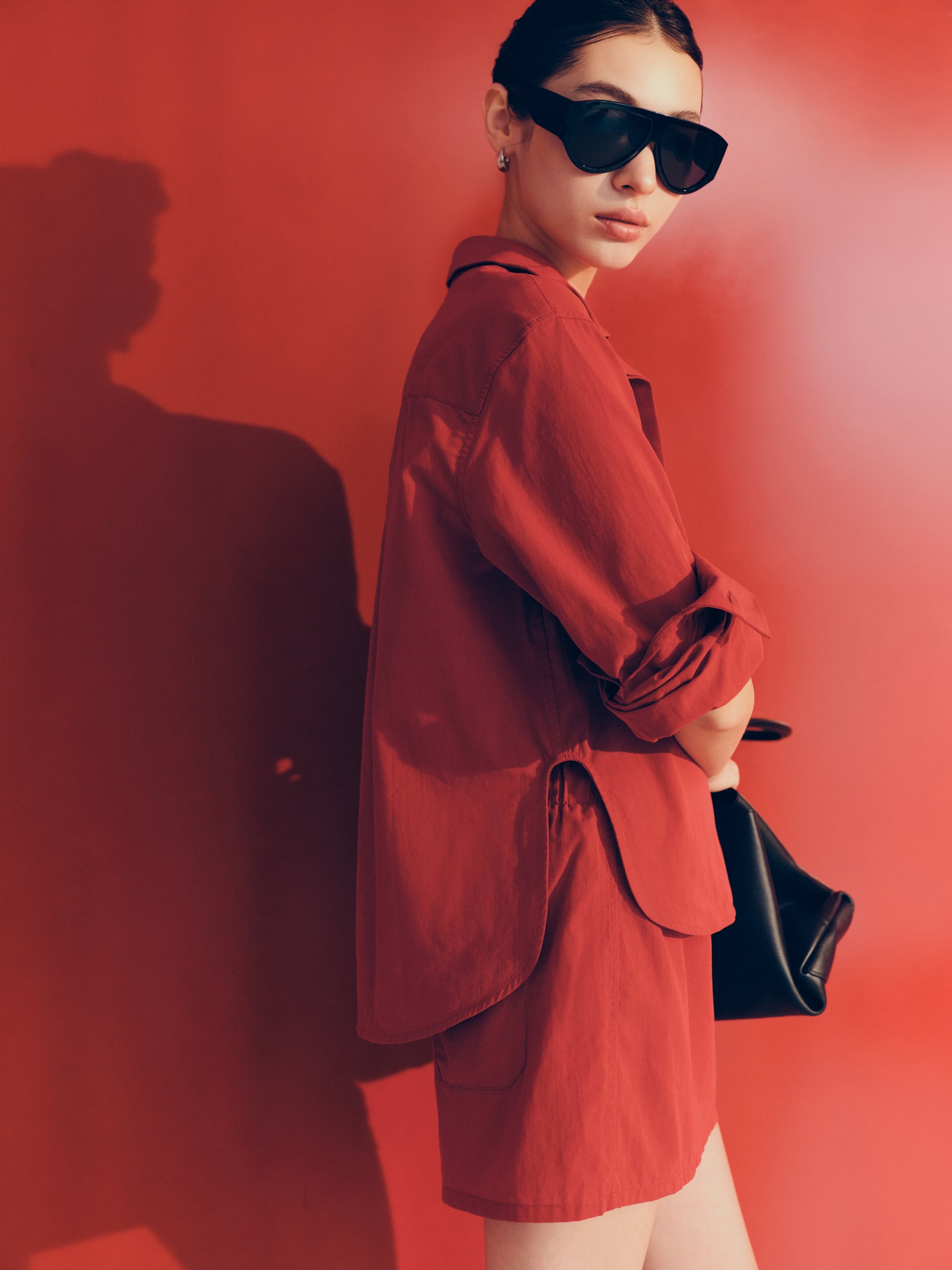 Cotton Classics Multiway Buttondown Shirt in Red