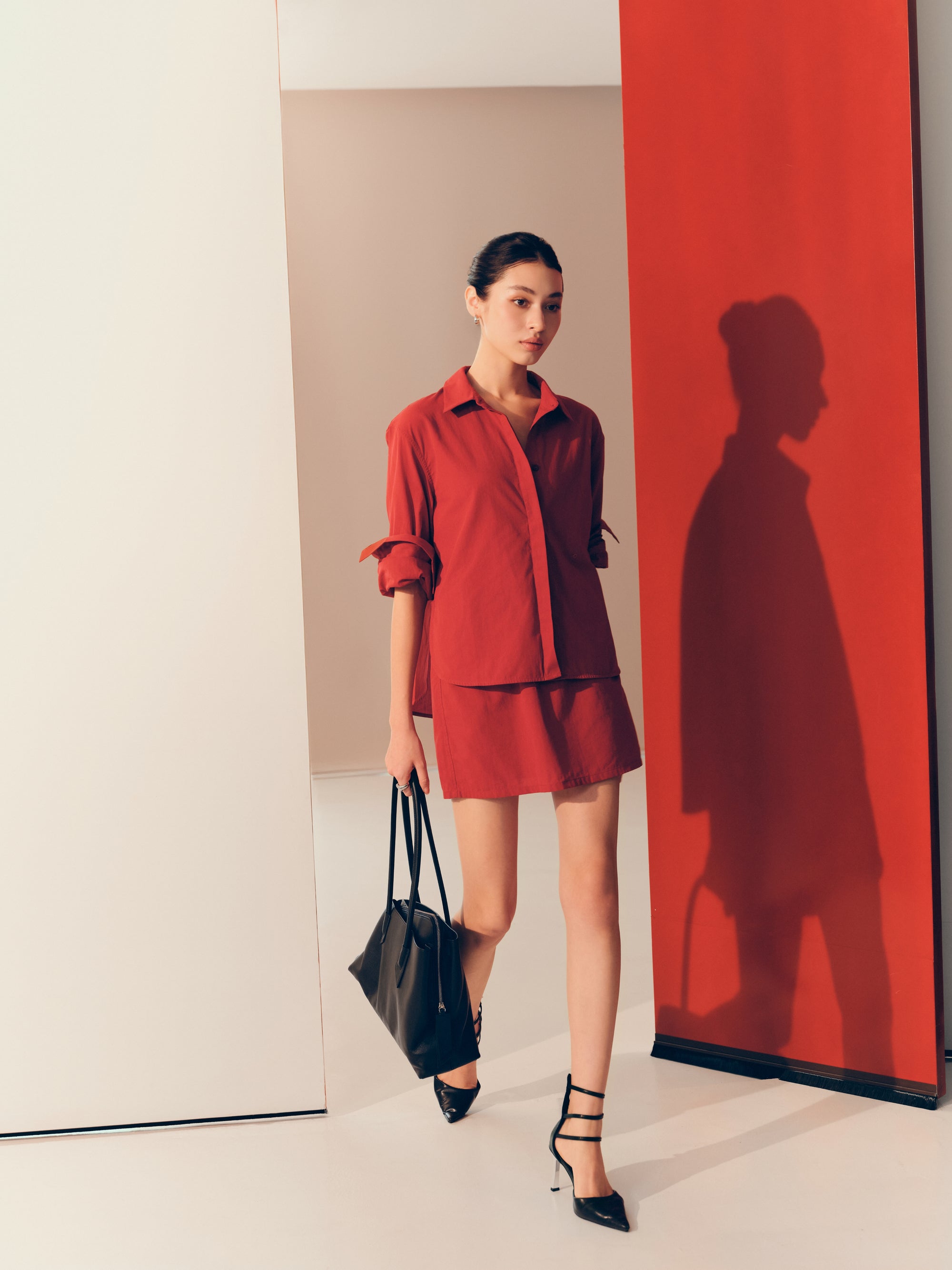 Cotton Classics Multiway Buttondown Shirt in Red