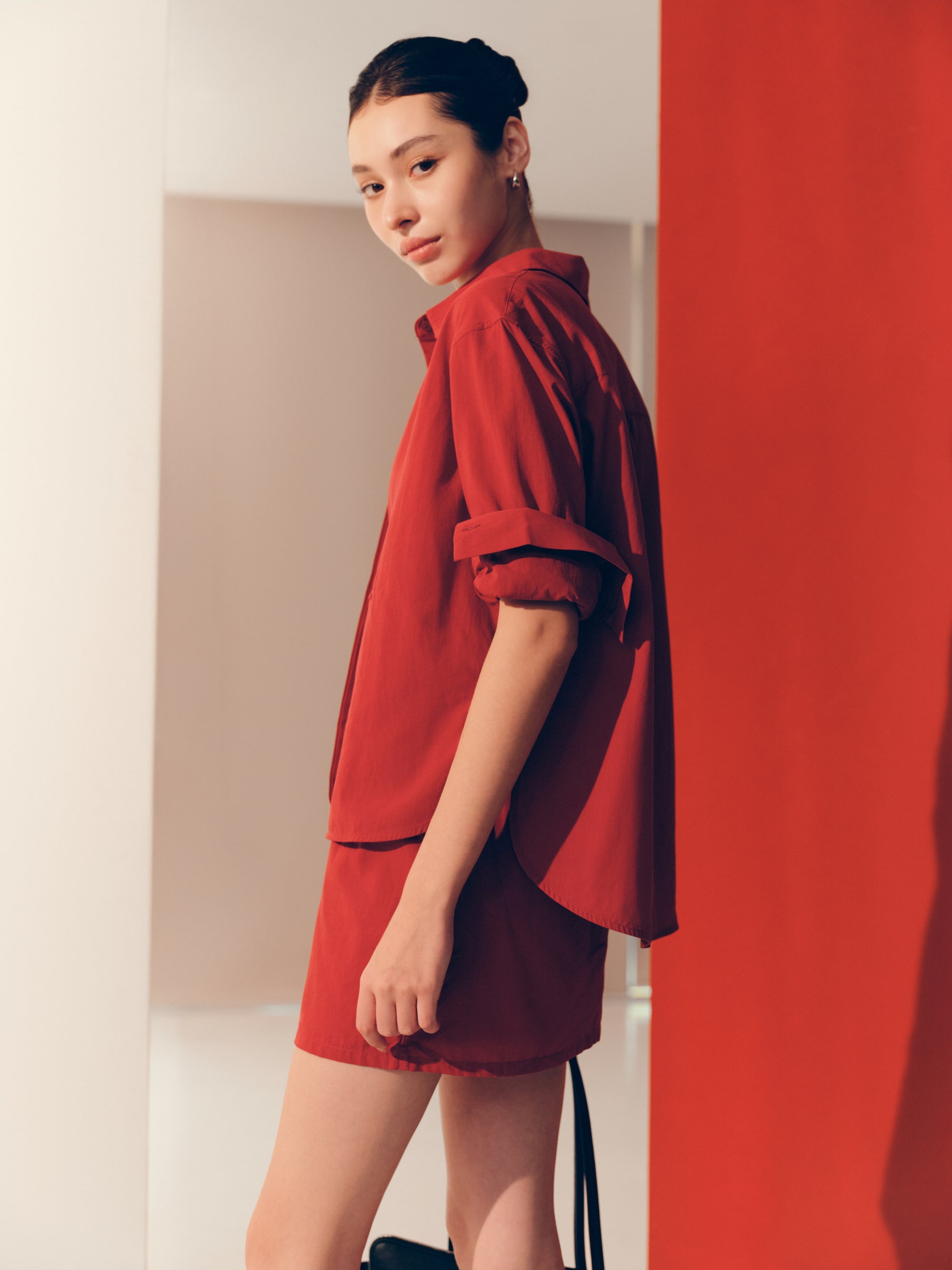 Cotton Classics Multiway Buttondown Shirt in Red