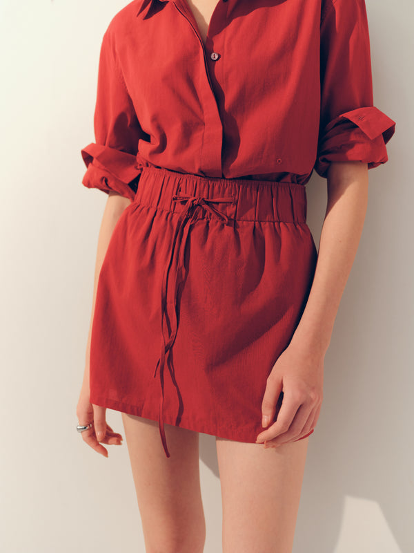 Cotton Classics Drawstring Skorts in Red