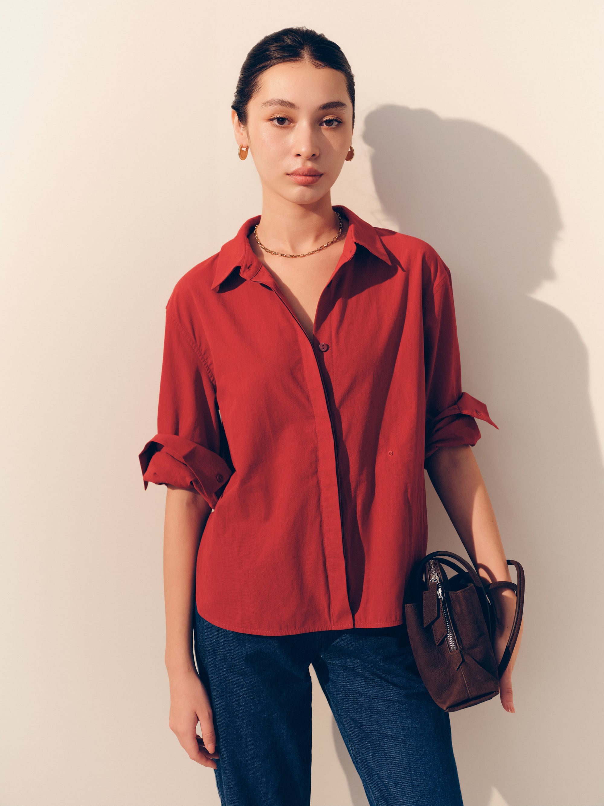 Cotton Classics Multiway Buttondown Shirt in Red
