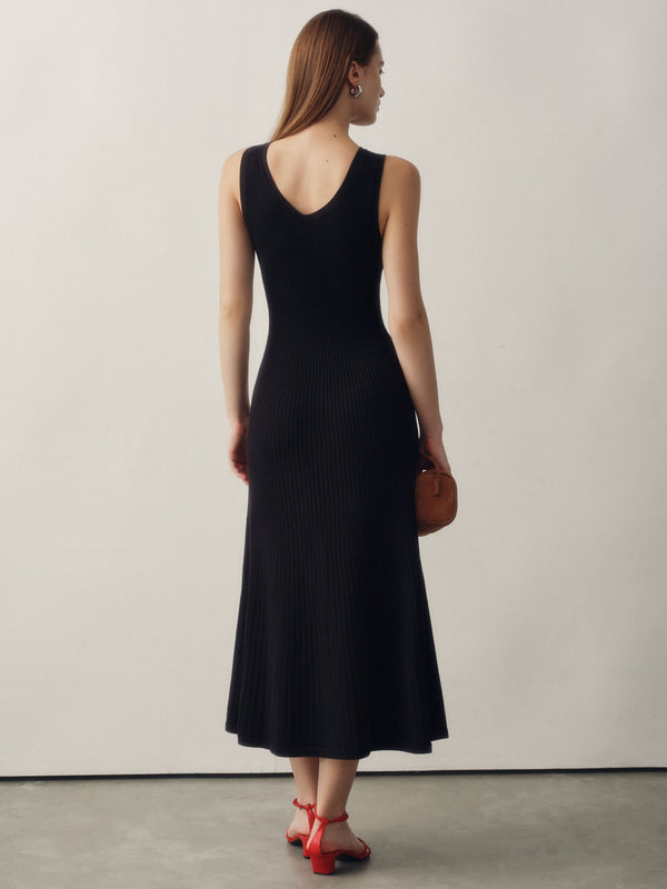 Seamless Knit Reversible Dress in Black