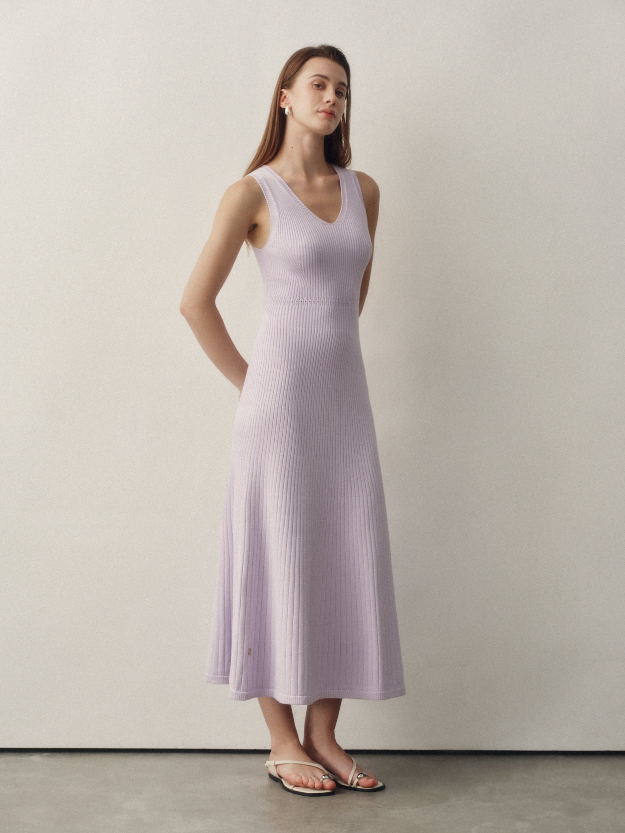 lilac ribbed midi dress ASOS DESIGN Tall midi rib dress with cut out shoulder detail in lilac