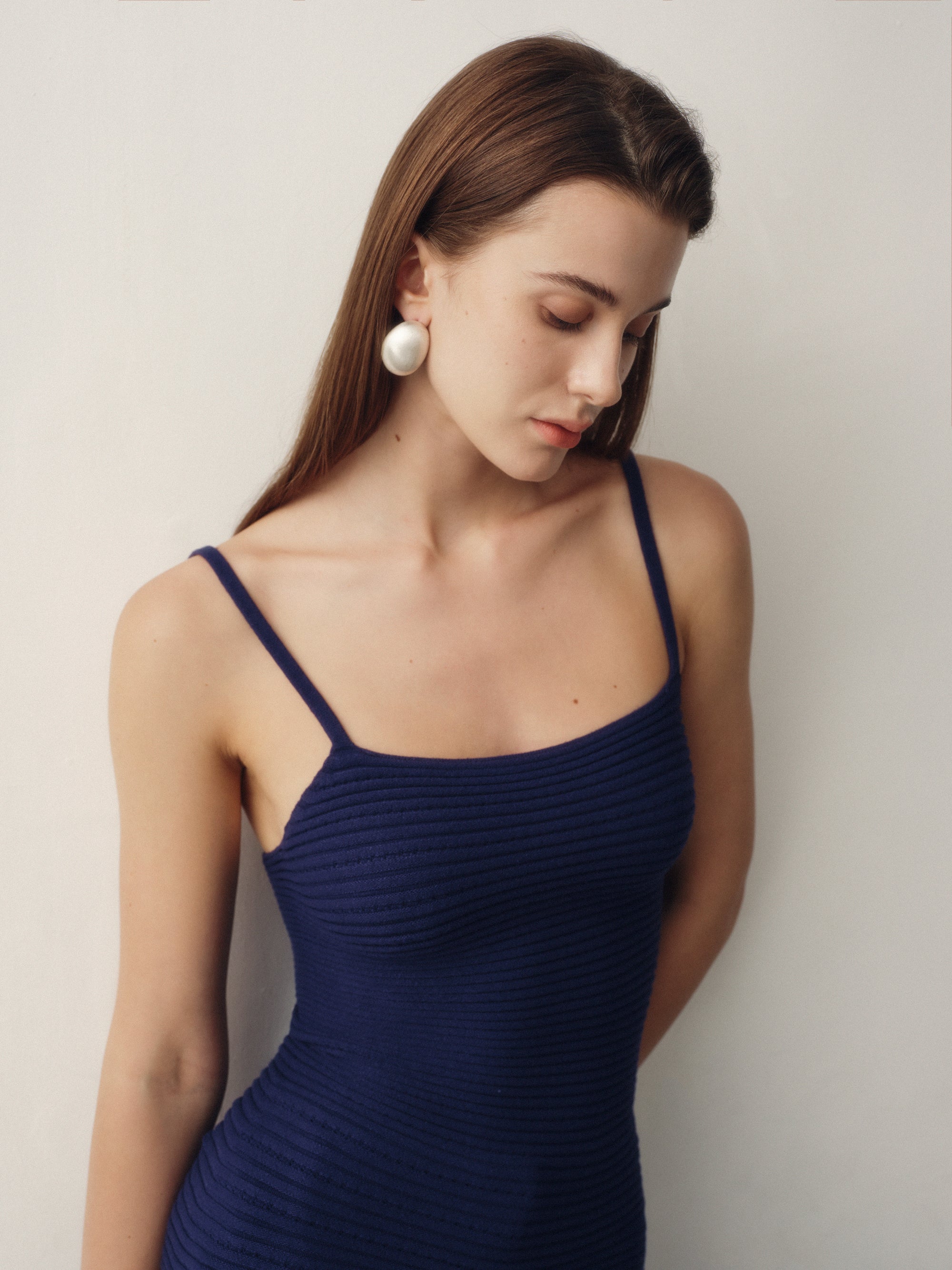 Seamless Knit Camisole Top in Navy
