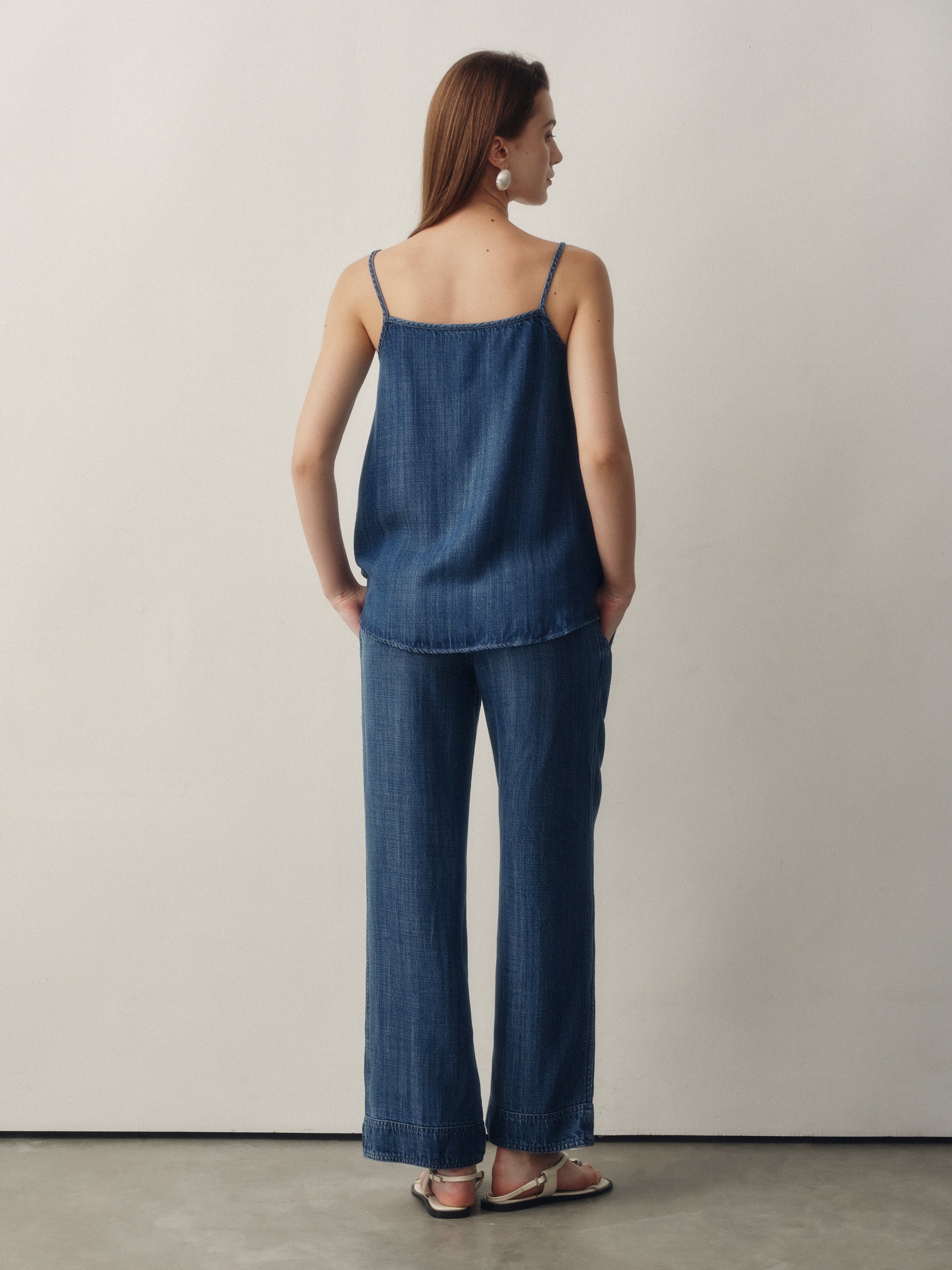 (Preorder for XS,S,M) Gentle Denim Camisole Top in Dark Blue
