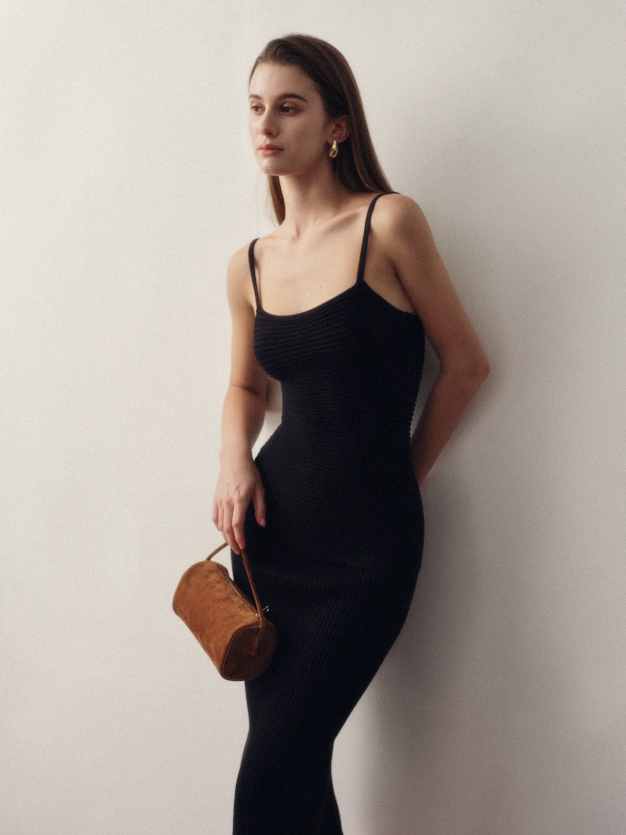 Seamless Knit Camisole Top in Black