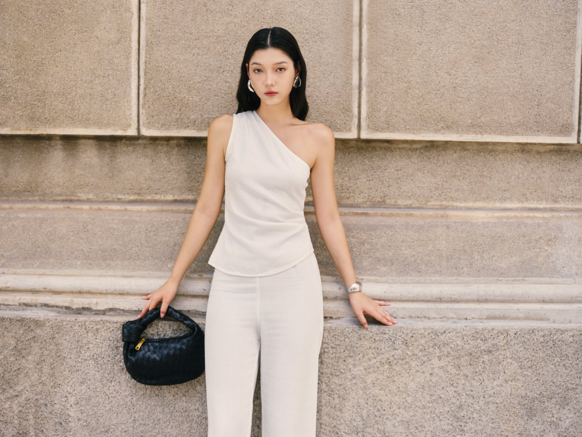 (Preorder for XS,S,M) Gentle Denim Toga Top in White
