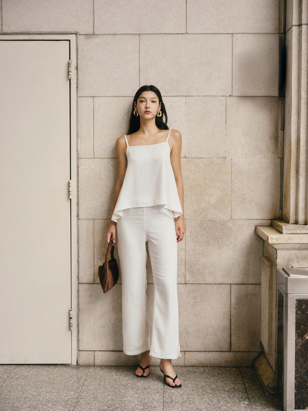 Gentle Denim Camisole Top in White