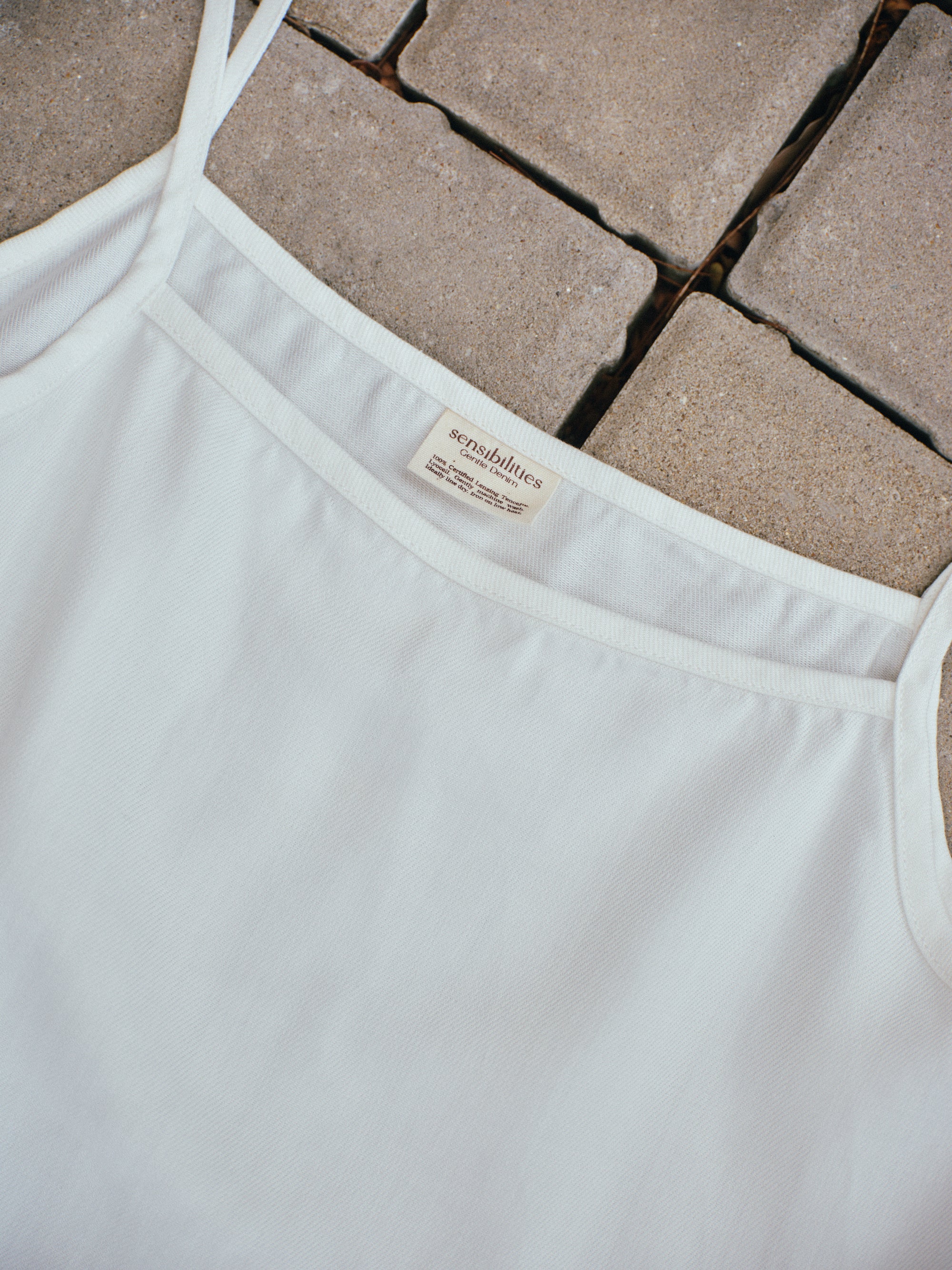 Gentle Denim Camisole Top in White
