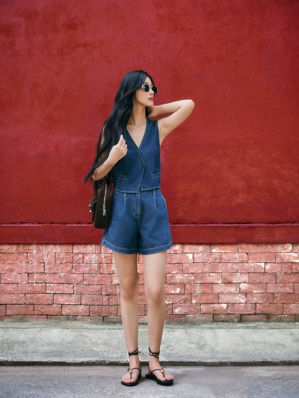 Gentle Denim Overlay Vest