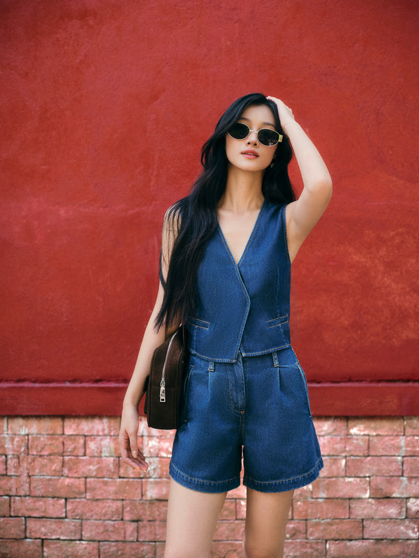 Gentle Denim Overlay Vest