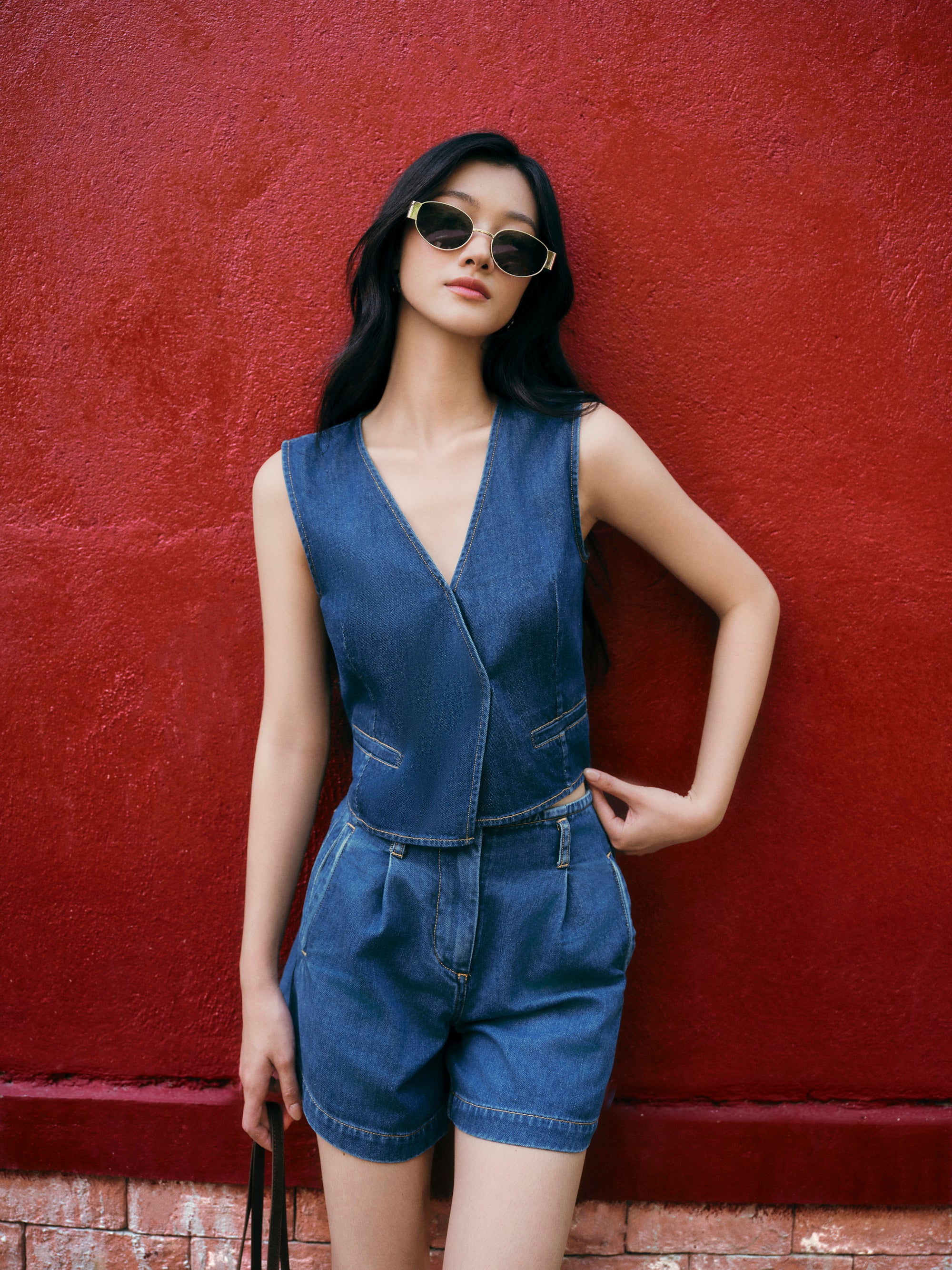 Gentle Denim Overlay Vest