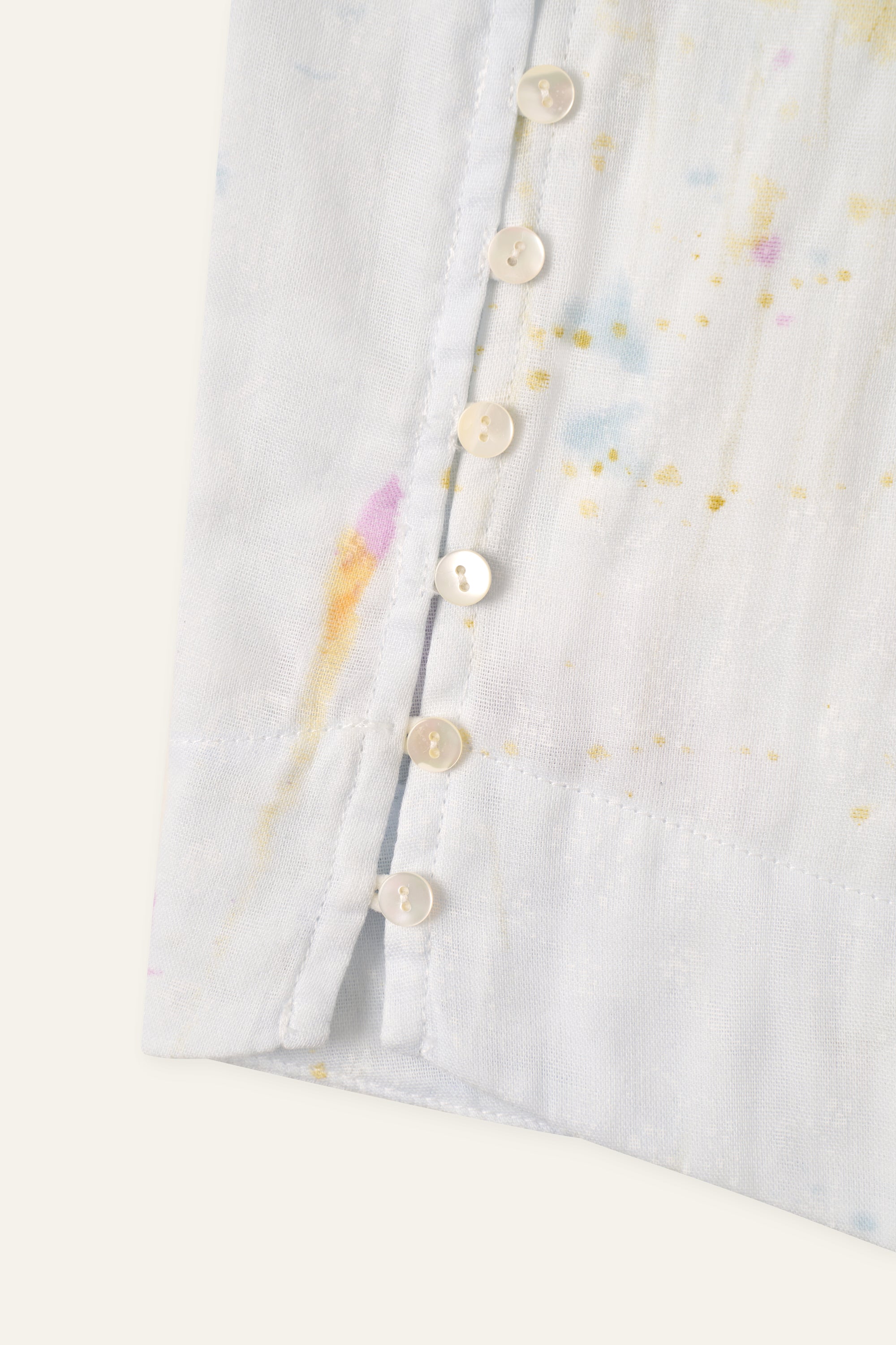 Reversible Neckline Artwear Top in Pale Blue