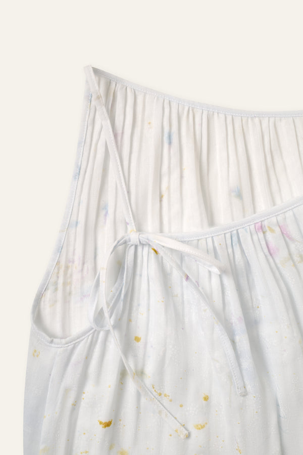 Reversible Neckline Artwear Top in Pale Blue