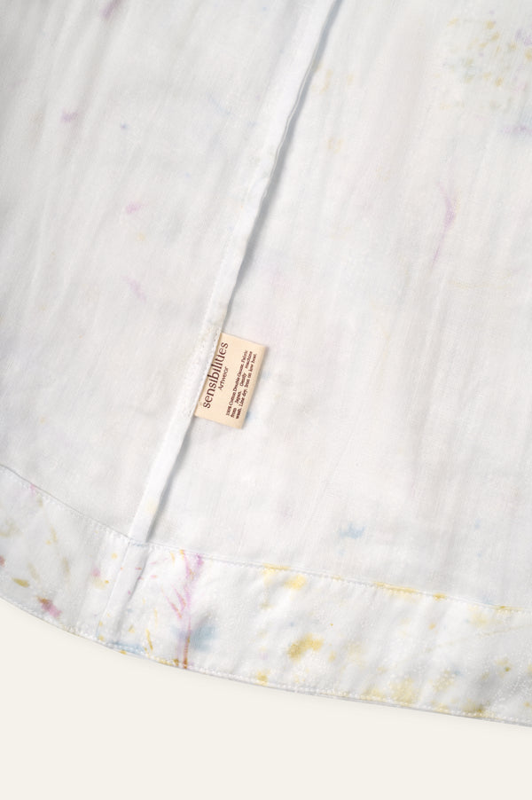 Reversible Neckline Artwear Top in Pale Blue