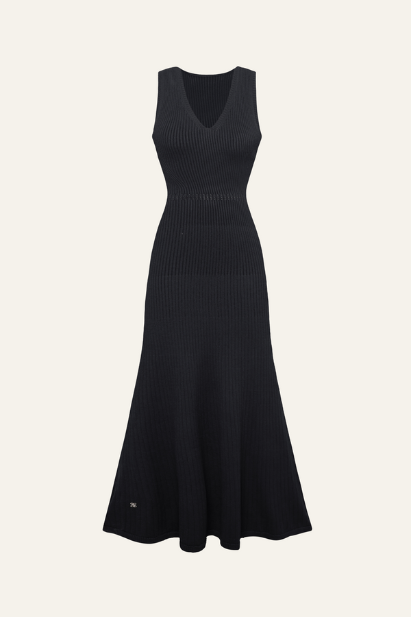 Seamless Knit Reversible Dress in Black