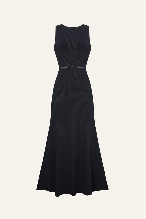 Seamless Knit Reversible Dress in Black