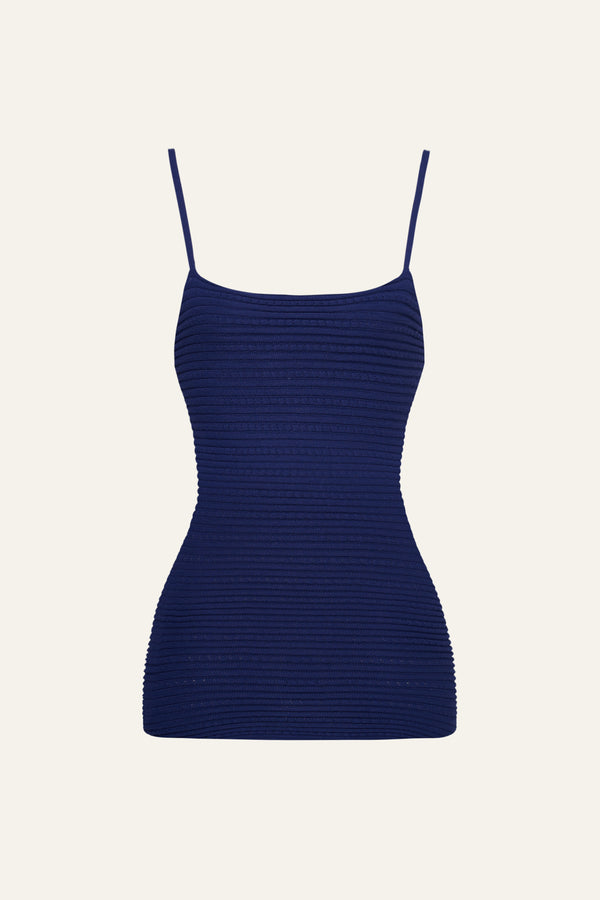 Seamless Knit Camisole Top in Navy