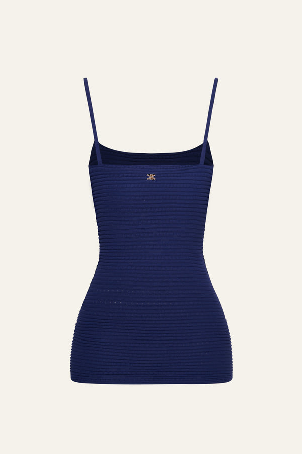 Seamless Knit Camisole Top in Navy