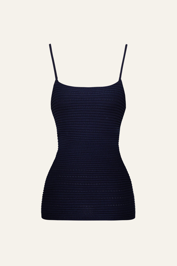 Seamless Knit Camisole Top in Black