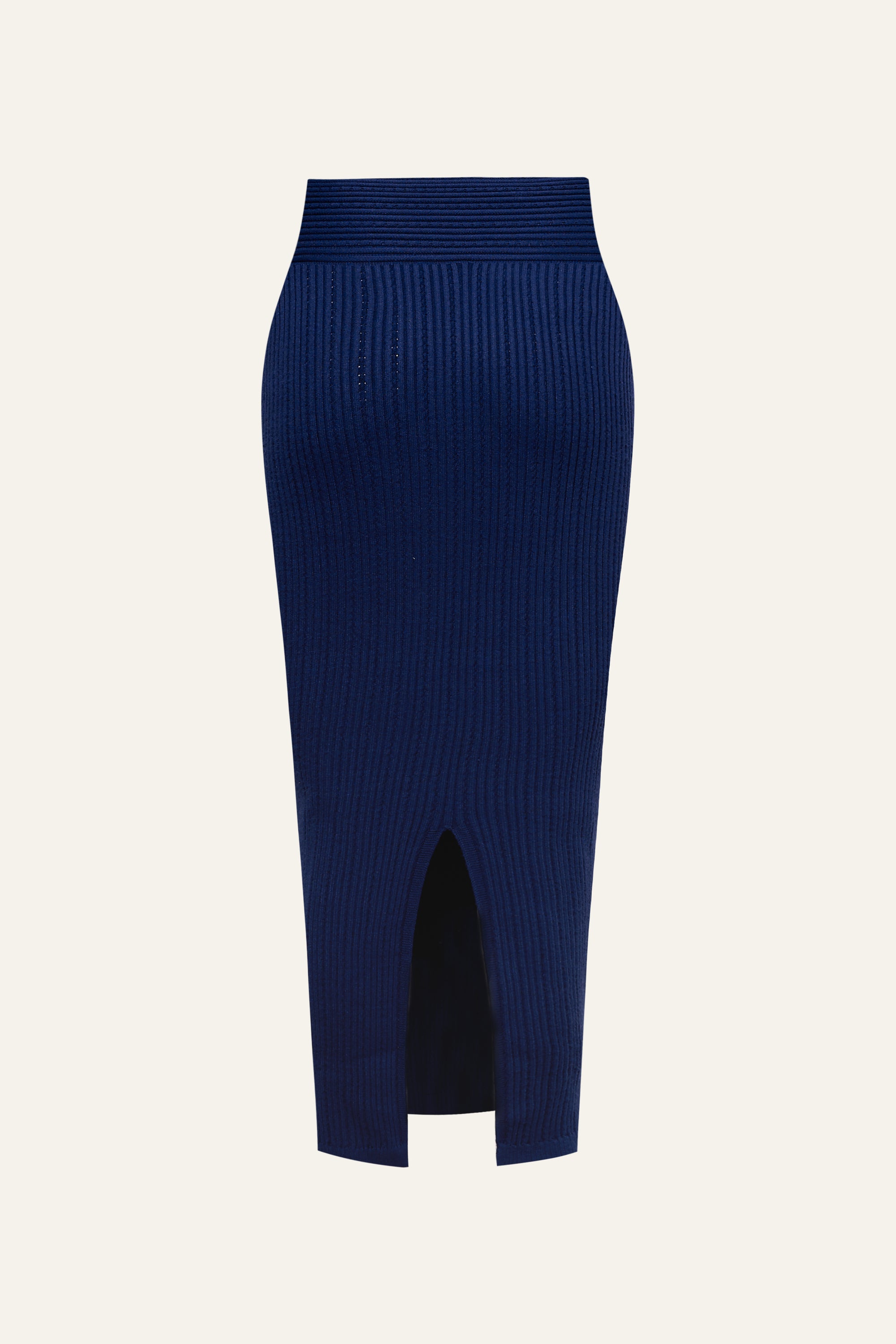 Seamless Knit Column Skirt in Navy
