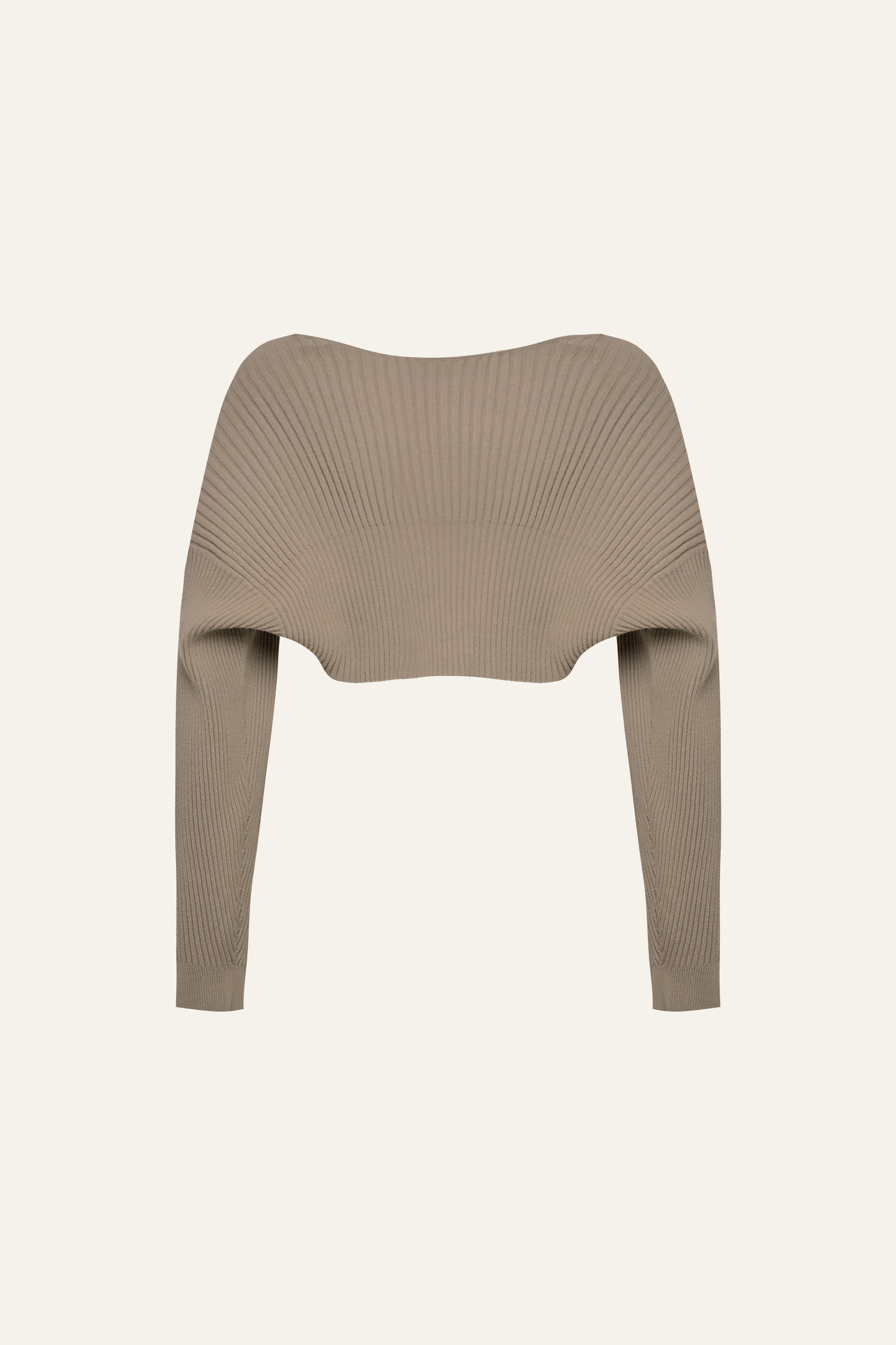 Seamless Knit Shrug Cardigan in Latte