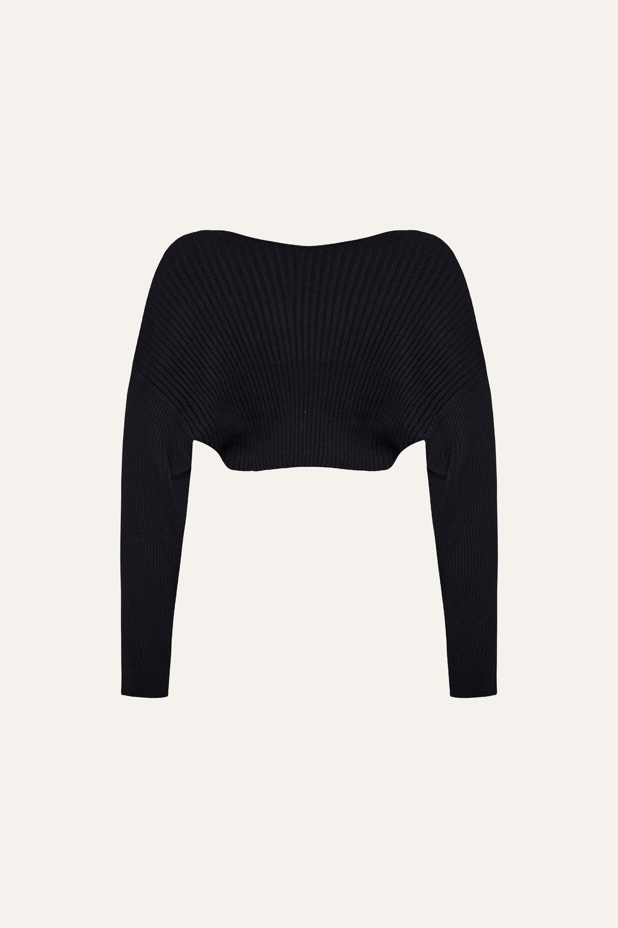 Seamless Knit Shrug Cardigan in Black